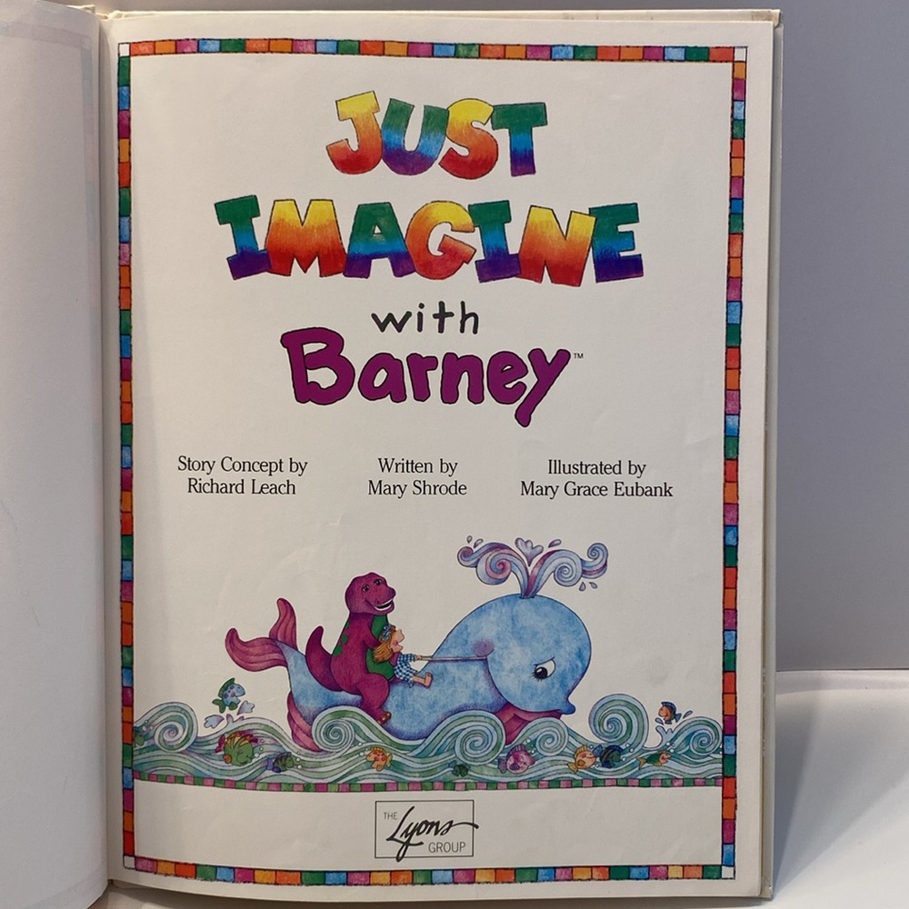 Vintage 1992 Book- Just Imagine- with Barney. Written by: Mary Shrode - Picture 7 of 16